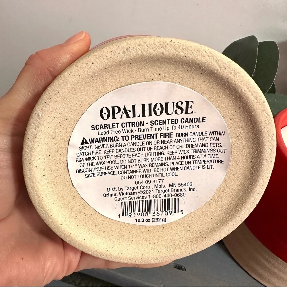 Set of 2 - Opalhouse Scarlet Citron 10.3oz Ceramic Jar Scented Candle - NEW